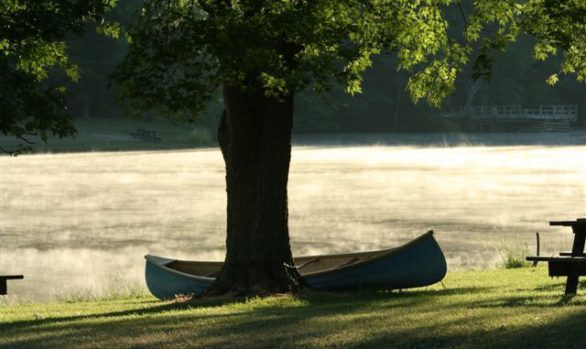 Springwater Pond and Canoe
